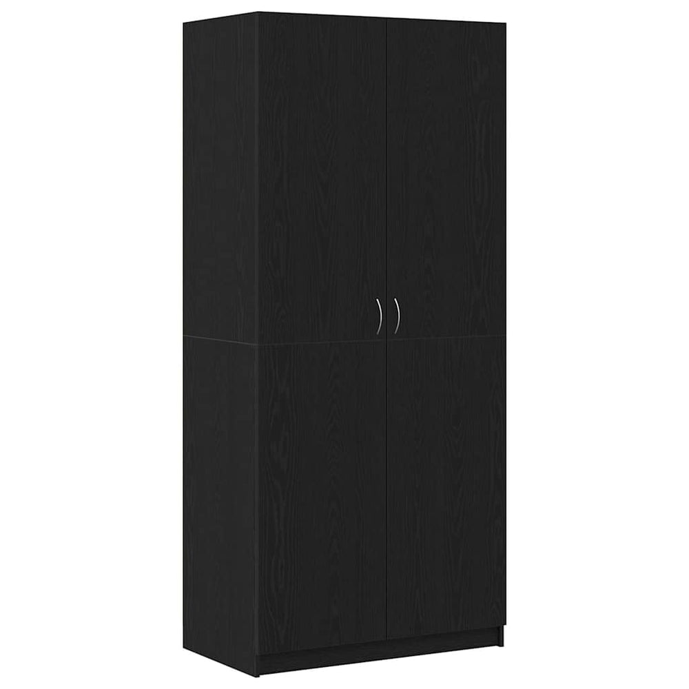 Juoda Spinta 90x52x200 cm Iš Dirbtinės Medienos