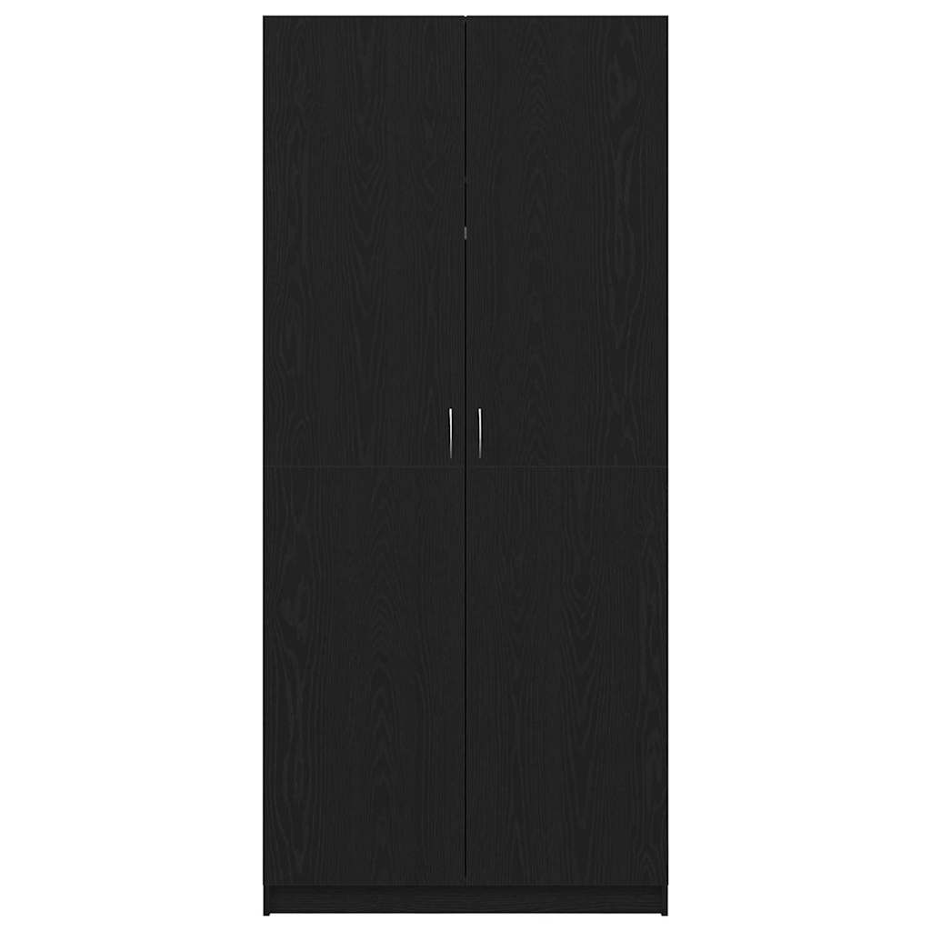 Juoda Spinta 90x52x200 cm Iš Dirbtinės Medienos