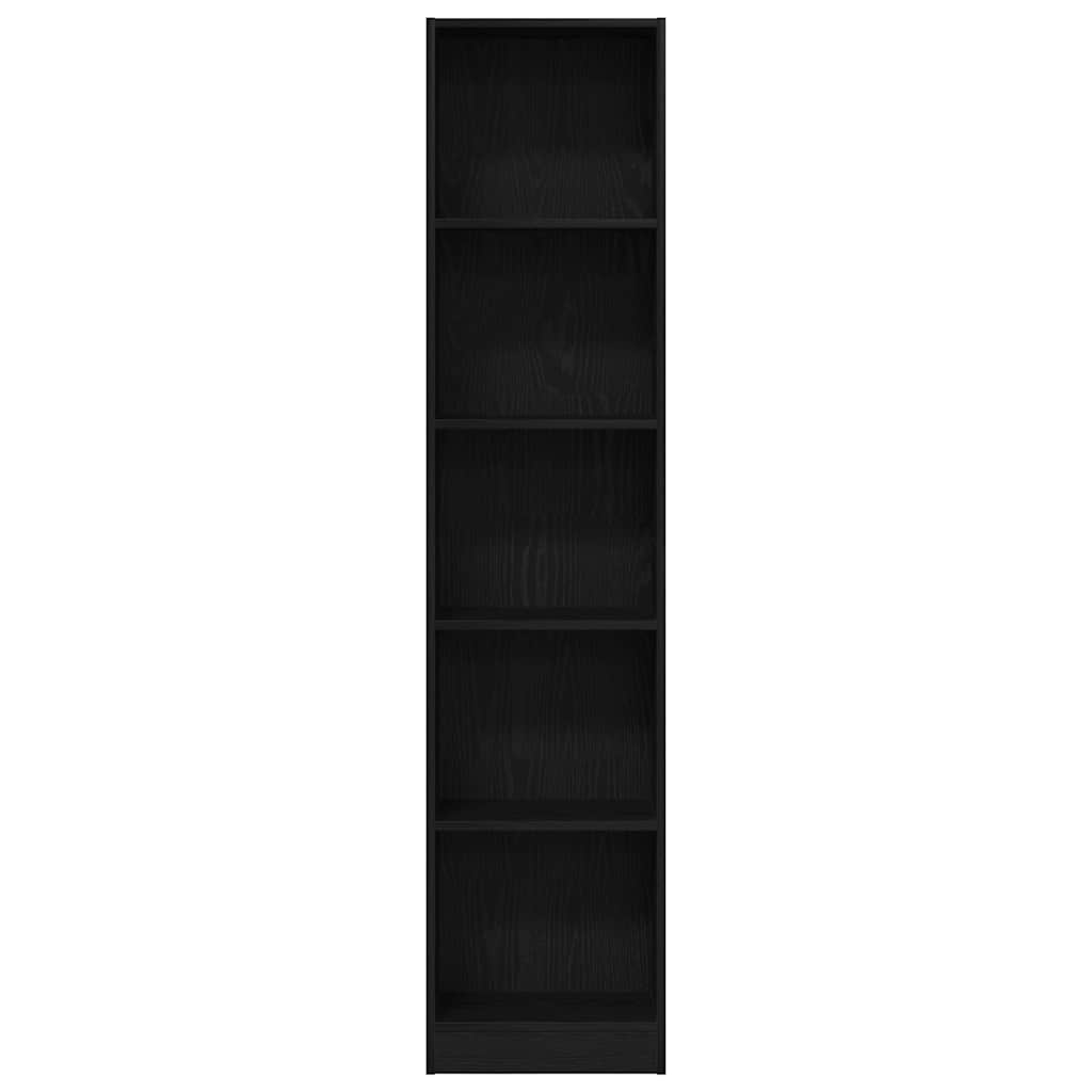 Knygų lentyna, juodo ąžuolo spalvos, 40x24x176 cm, inžinerinė mediena