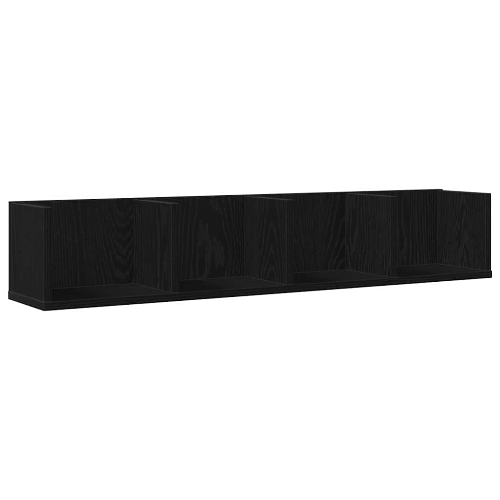 Wall Shelf with Shelf Black Oak 100 x 18 x 18 cm