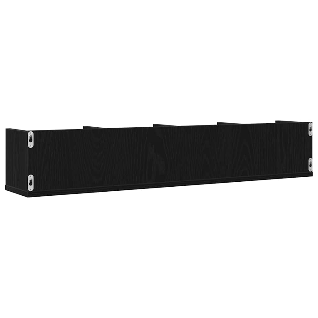 Wall Shelf with Shelf Black Oak 100 x 18 x 18 cm
