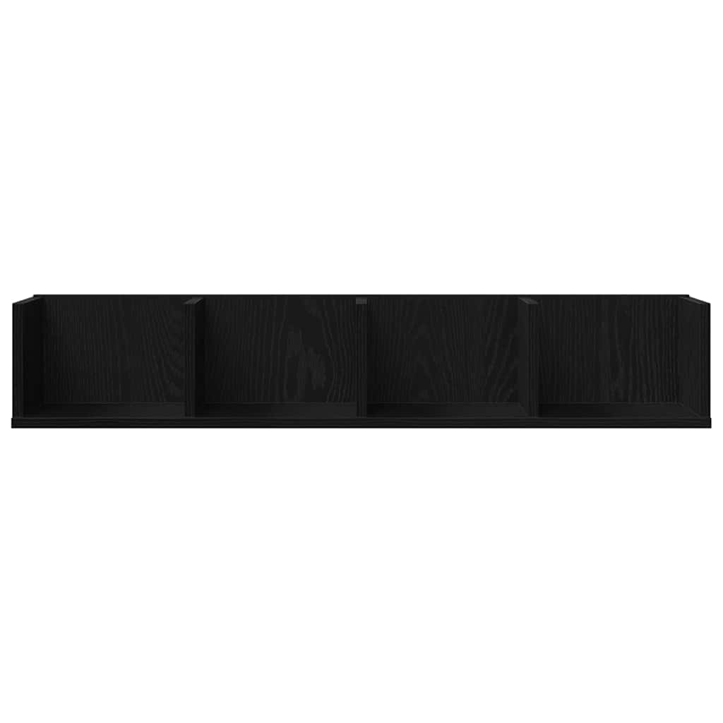 Wall Shelf with Shelf Black Oak 100 x 18 x 18 cm