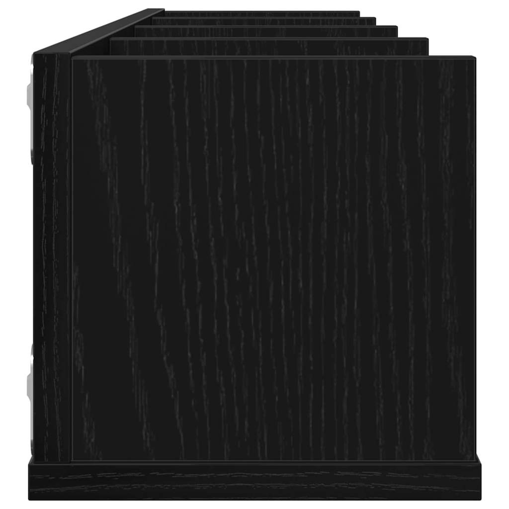 Wall Shelf with Shelf Black Oak 100 x 18 x 18 cm