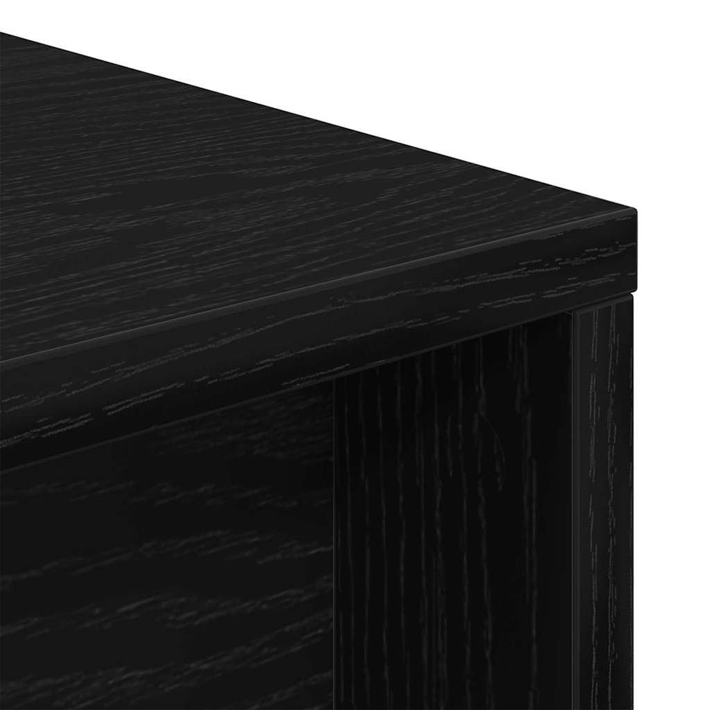 Juodas stalas 200x50x76 cm iš inžinerinės medienos