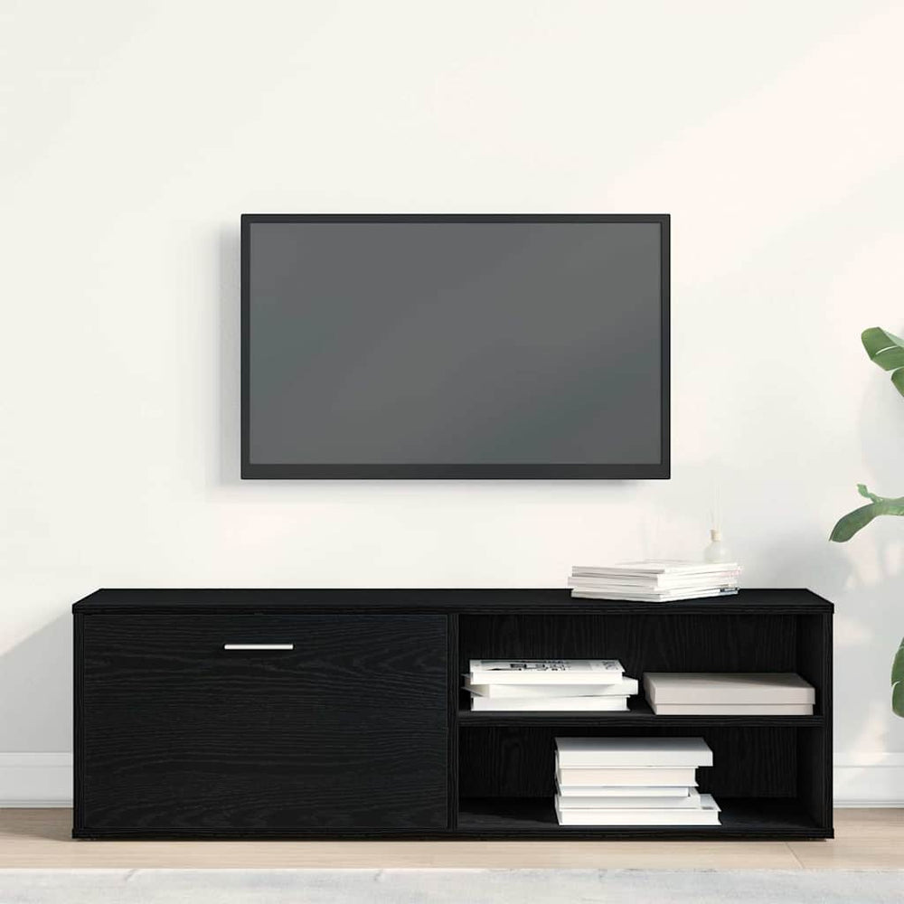 TV spintelė, juodo ąžuolo spalvos, 120x34x37 cm, inžinerinė mediena