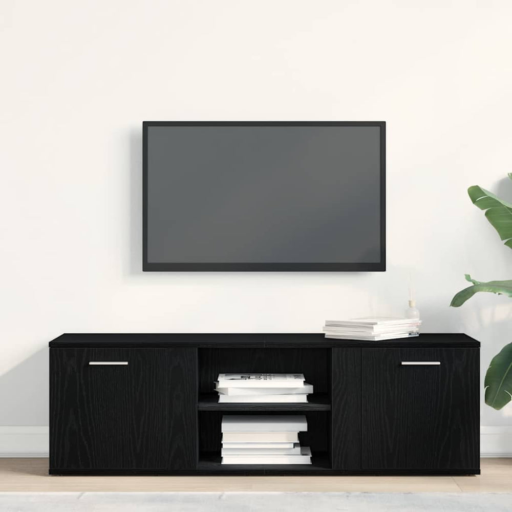 TV spintelė, juodo ąžuolo spalvos, 120x34x37 cm, inžinerinė mediena