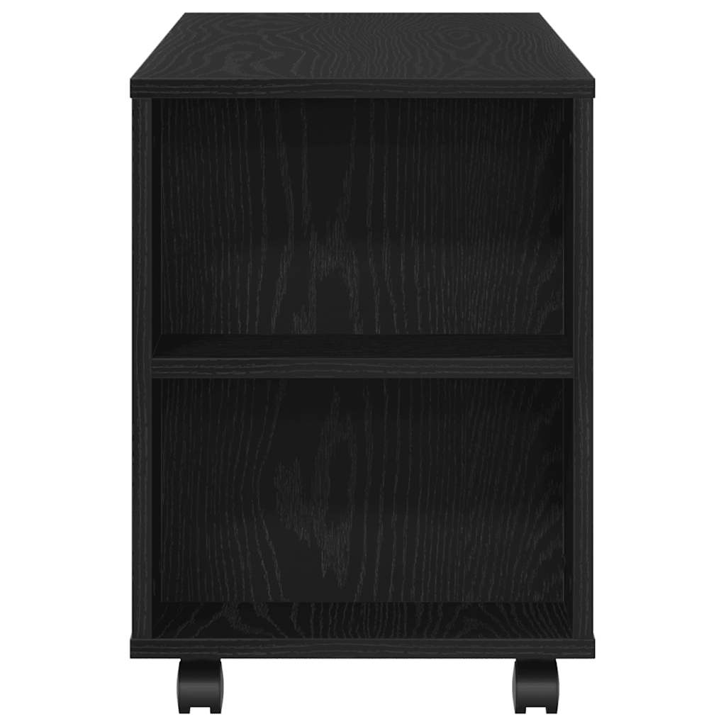 TV spintelė su ratukais, juodas ąžuolas, 102x34,5x43cm, mediena