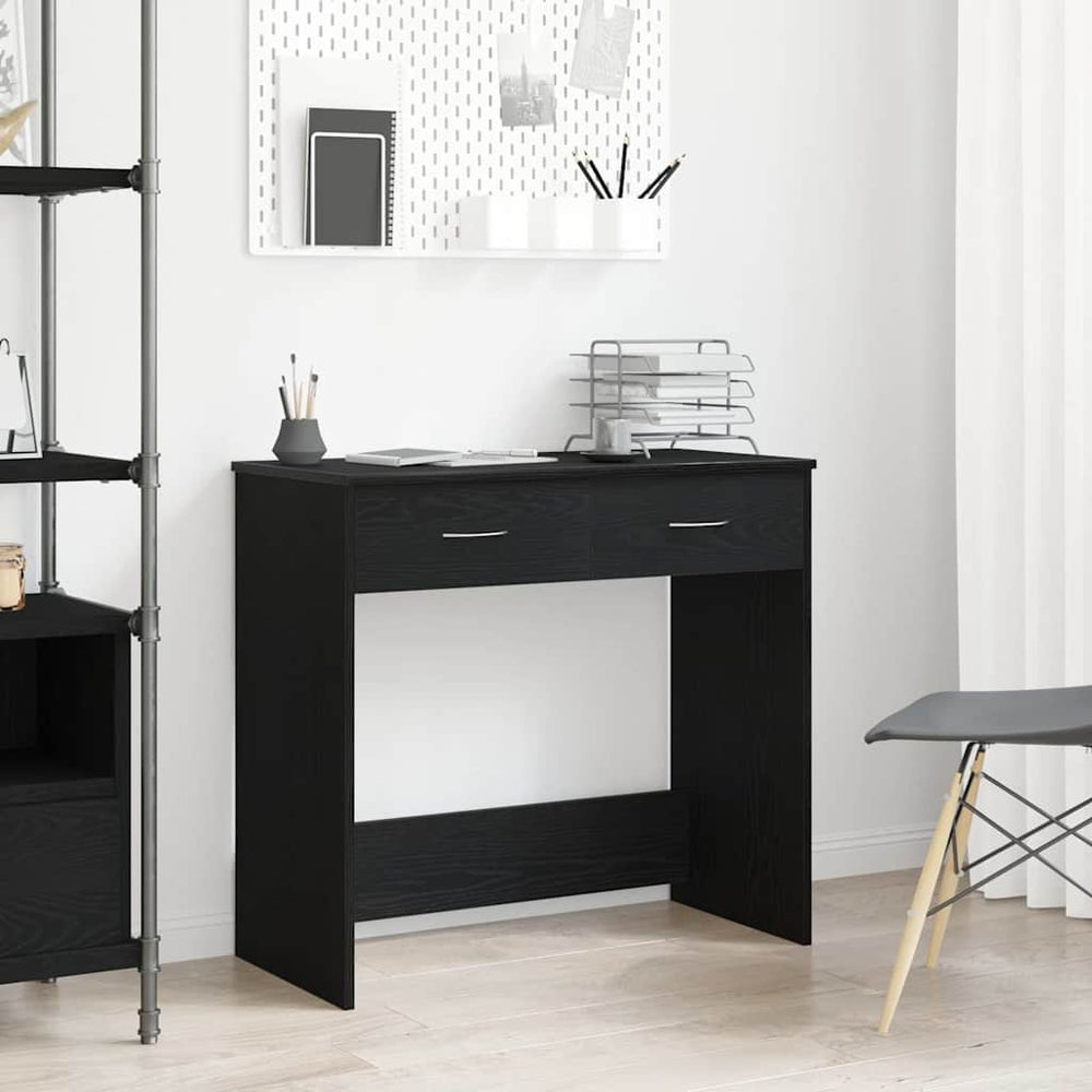 Juodas stalas 80x40x75 cm iš dirbtinės medienos
