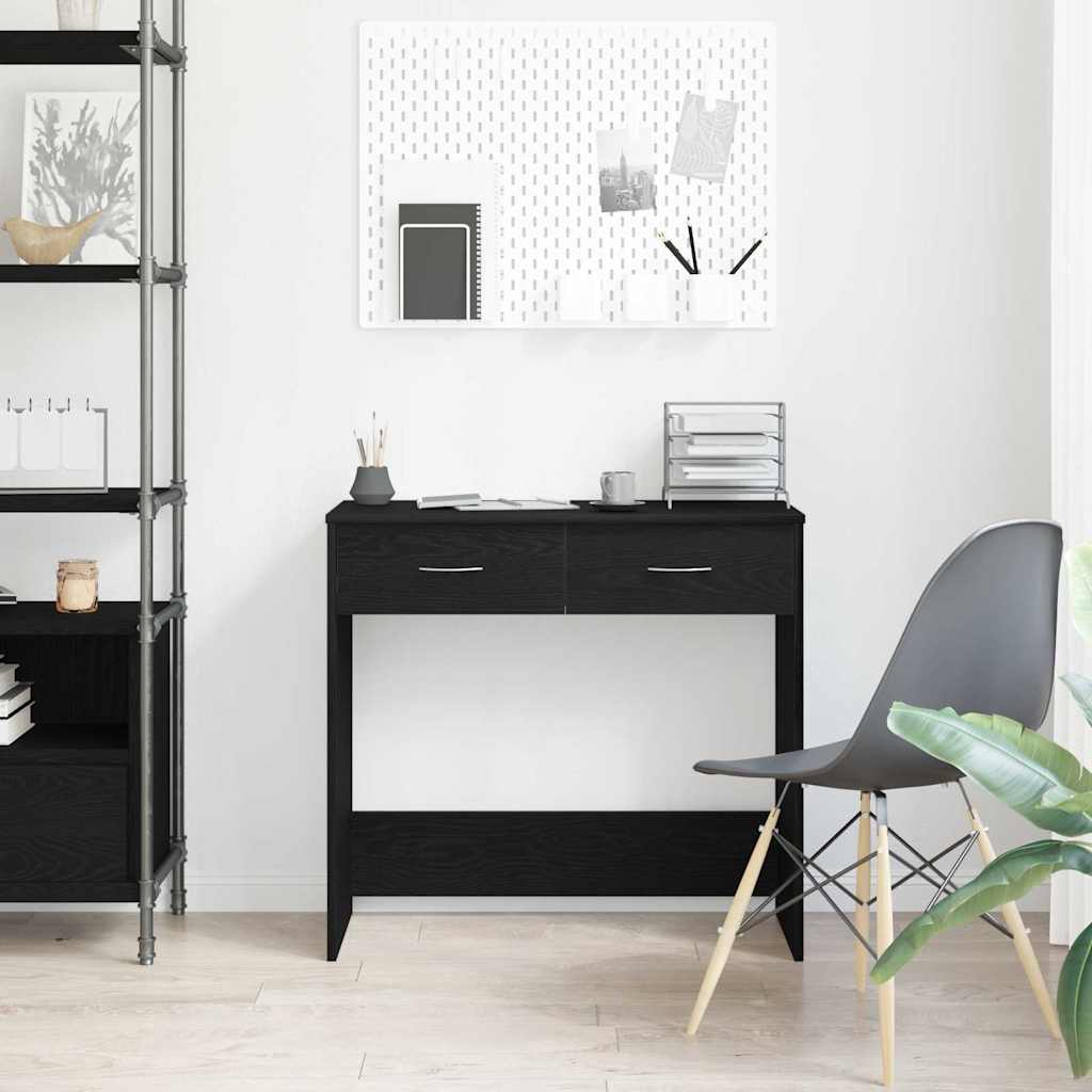 Juodas stalas 80x40x75 cm iš dirbtinės medienos