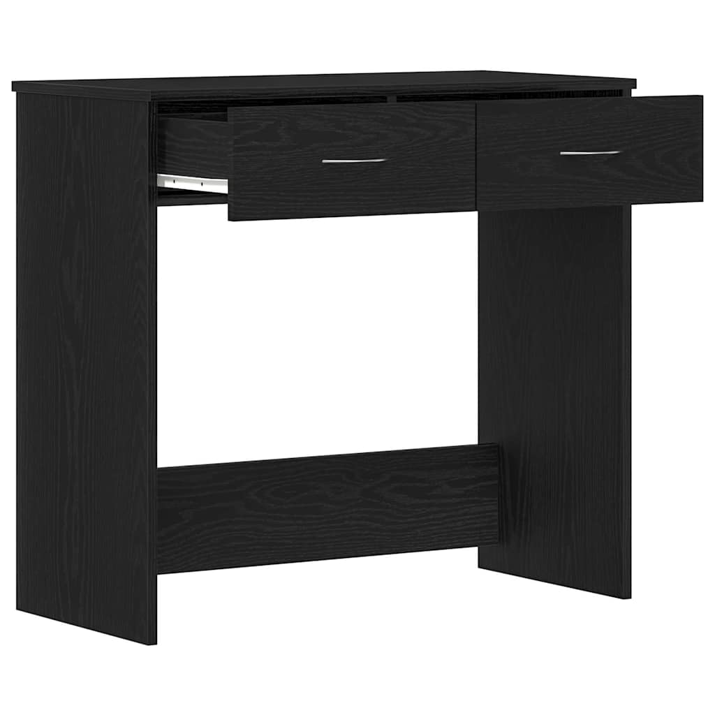 Juodas stalas 80x40x75 cm iš dirbtinės medienos