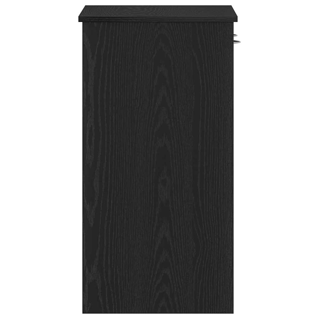 Juodas stalas 80x40x75 cm iš dirbtinės medienos