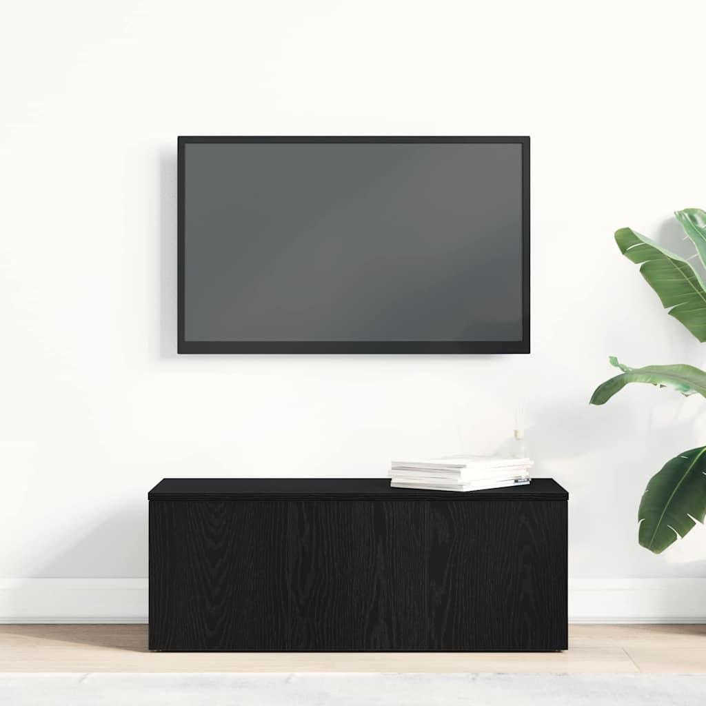 Televizoriaus spintelė su stalčių Juodas ąžuolas 80x34x30 cm
