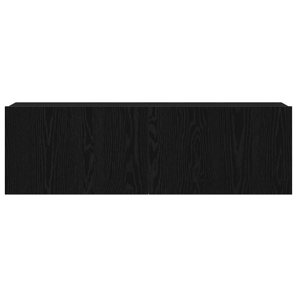 Juodmedžio Sieninis TV Kabinetas 100x30x30 cm Pagamintas iš Medžio Plokštės