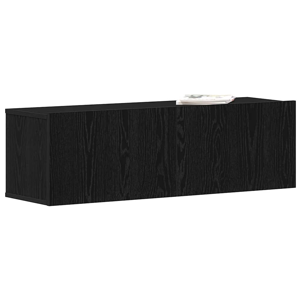 Juodmedžio Sieninis TV Kabinetas 100x30x30 cm Pagamintas iš Medžio Plokštės