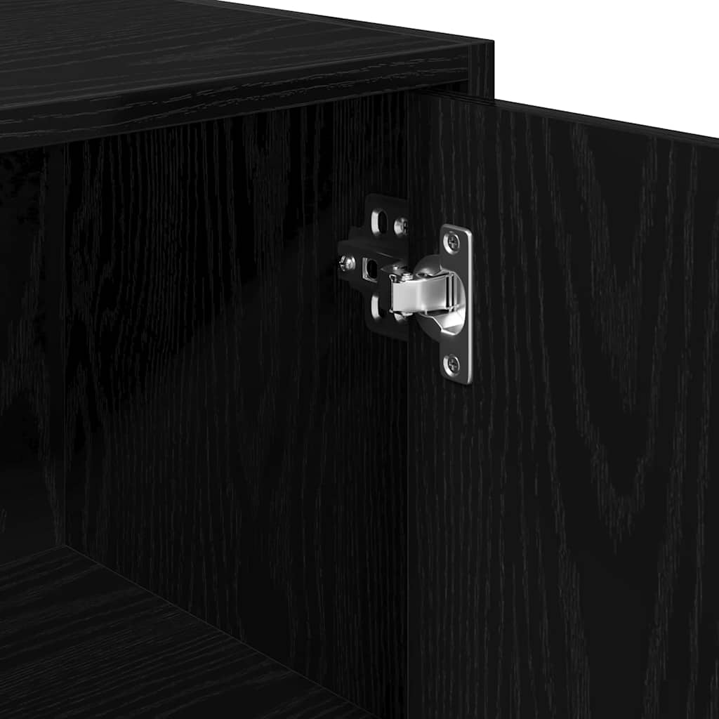 Bathroom Storage Cabinet Black Oak 30 x 30 x 183.5 cm