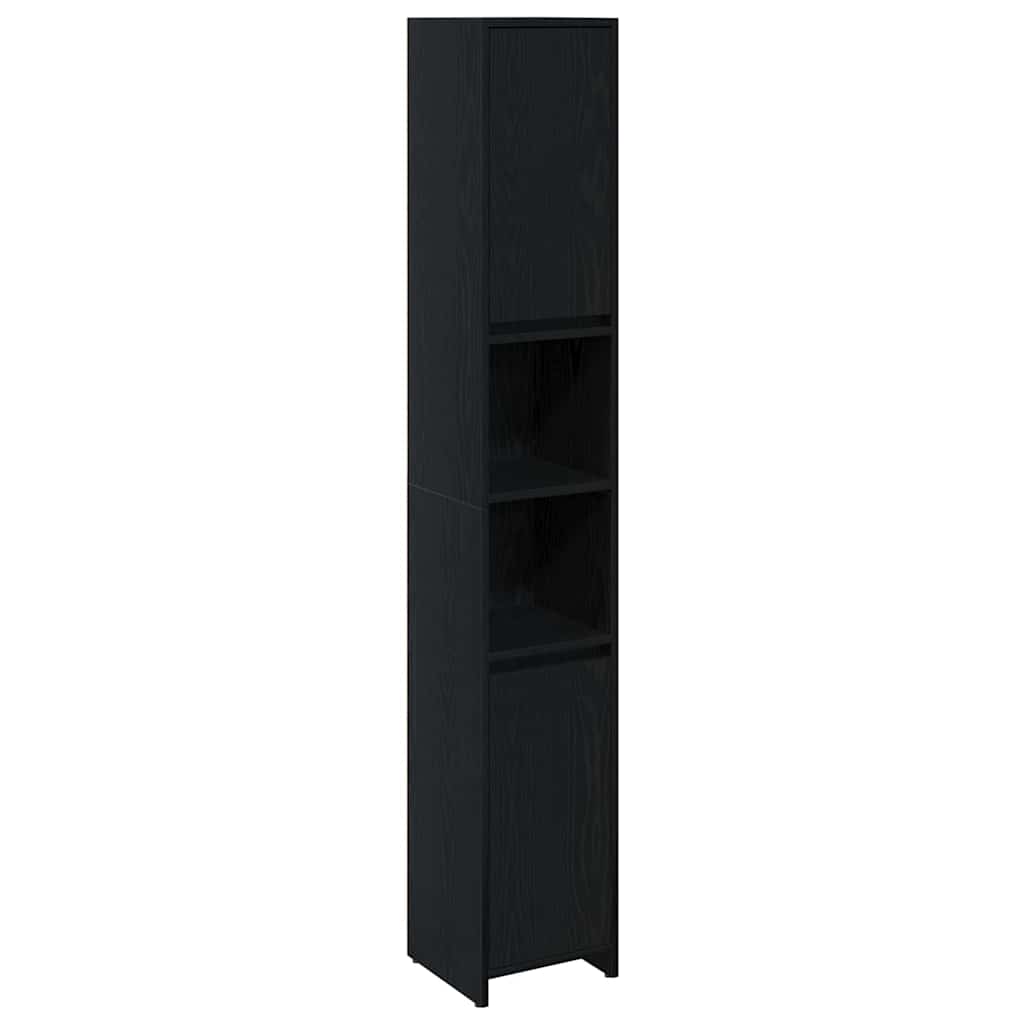 Bathroom Storage Cabinet Black Oak 30 x 30 x 183.5 cm