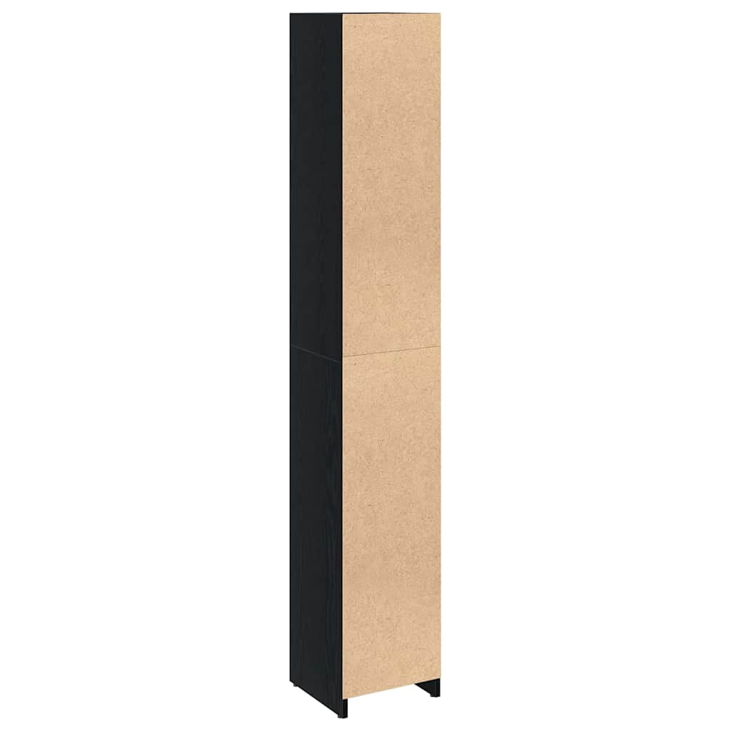 Bathroom Storage Cabinet Black Oak 30 x 30 x 183.5 cm