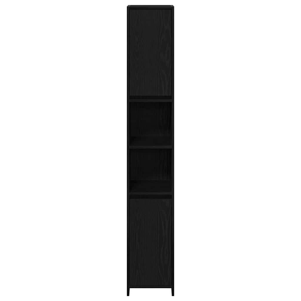Bathroom Storage Cabinet Black Oak 30 x 30 x 183.5 cm