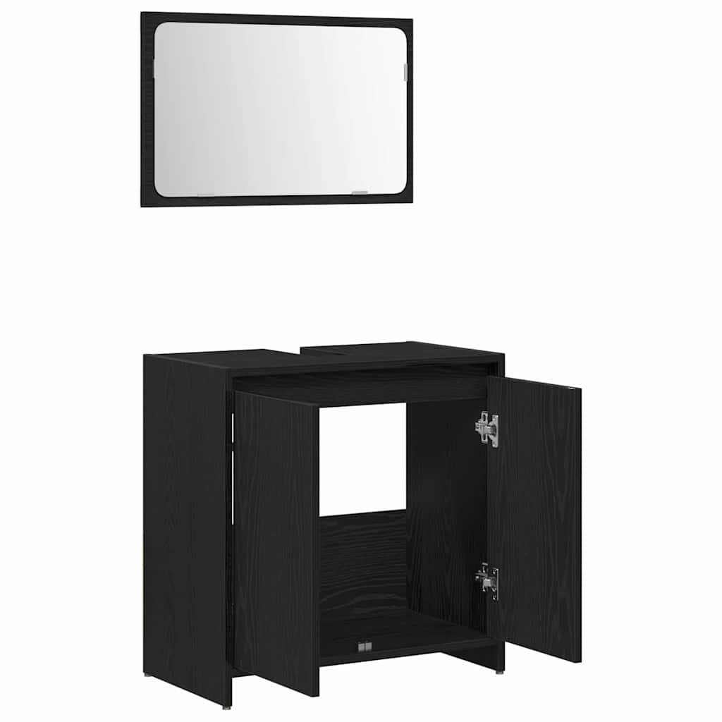 Vannas istabas skapītis Melns ozols 60 x 33 x 61 cm Apstrādāta koksne