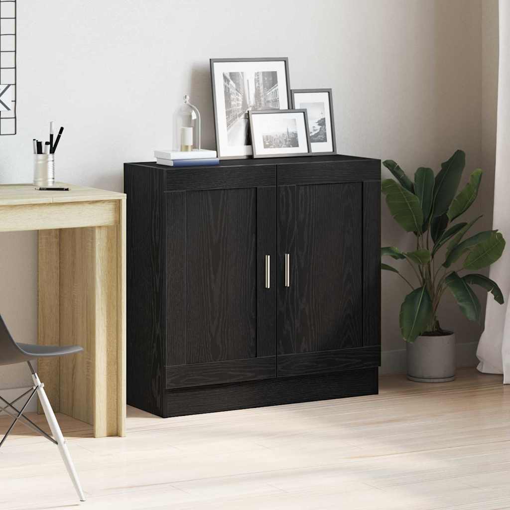 Bookcase black oak 82.5x30.5x80 cm Engineered wood