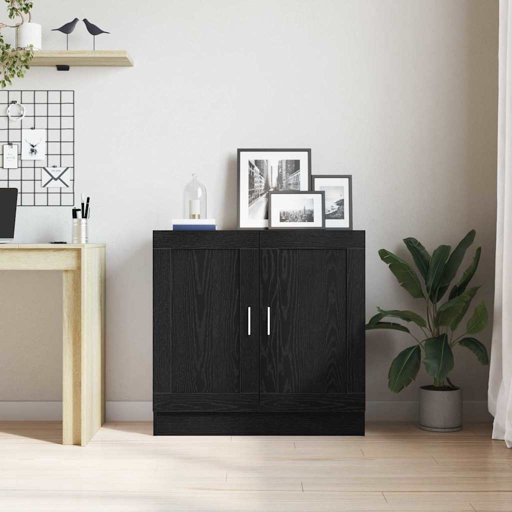 Bookcase black oak 82.5x30.5x80 cm Engineered wood