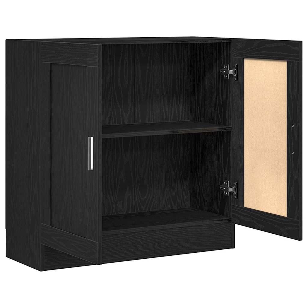 Bookcase black oak 82.5x30.5x80 cm Engineered wood