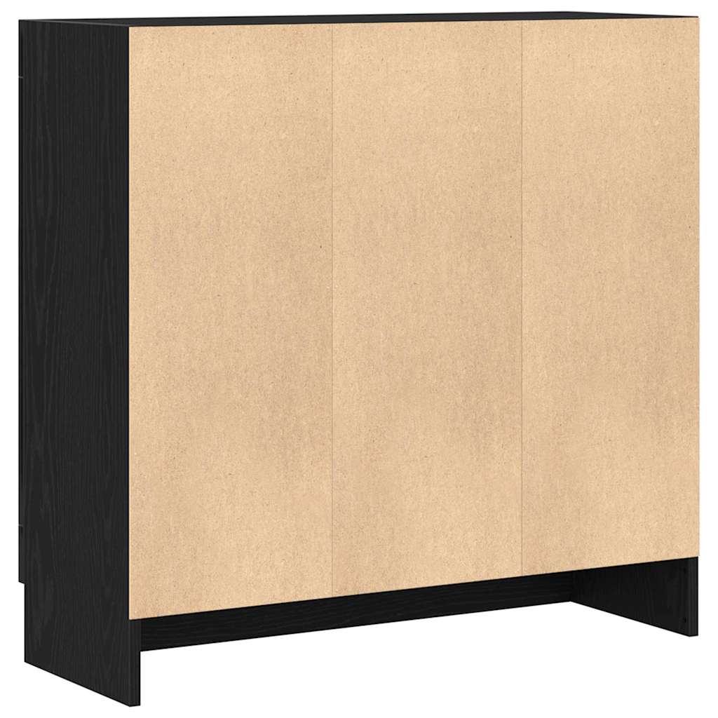 Bookcase black oak 82.5x30.5x80 cm Engineered wood