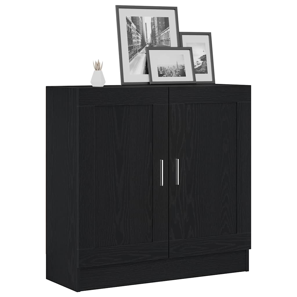 Bookcase black oak 82.5x30.5x80 cm Engineered wood
