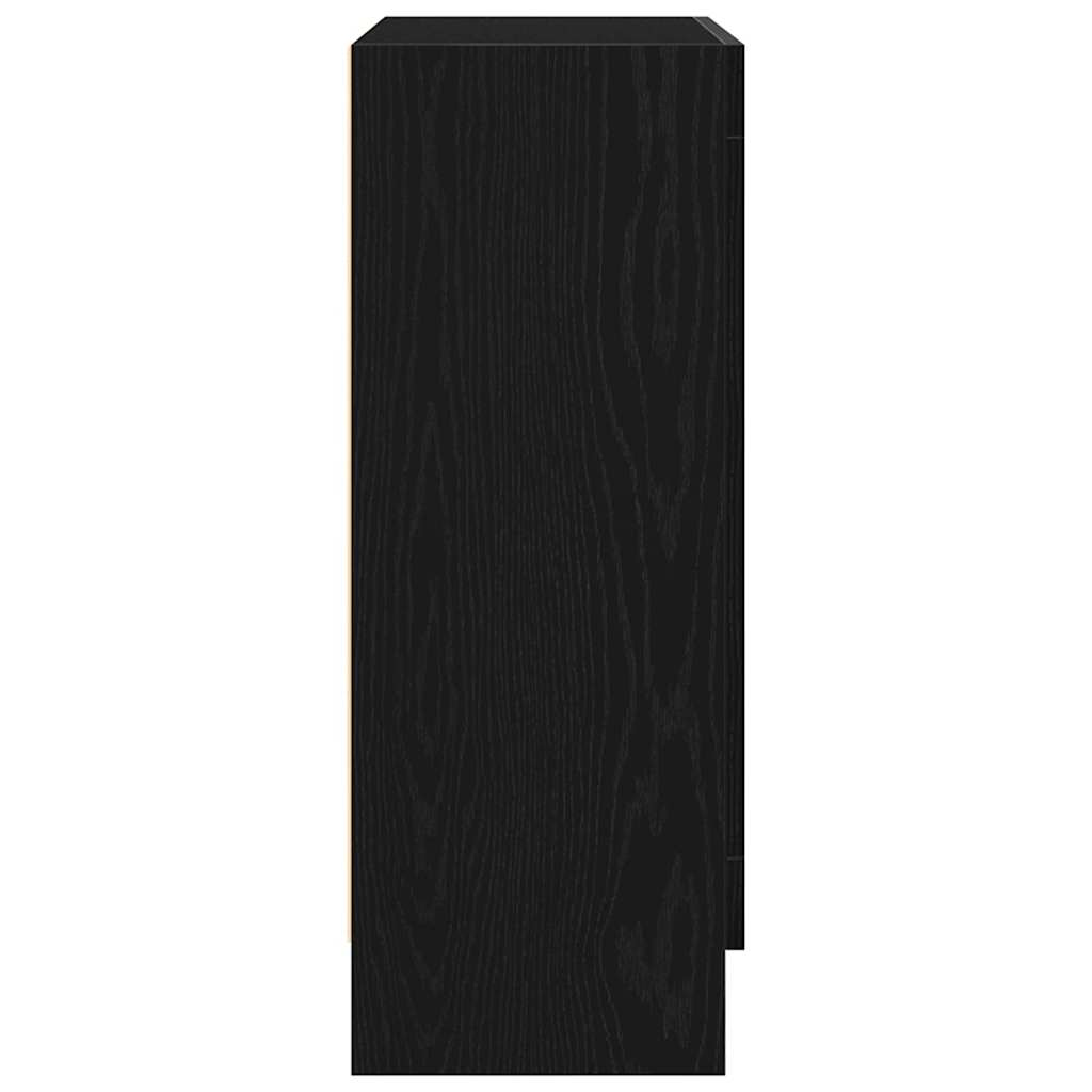 Bookcase black oak 82.5x30.5x80 cm Engineered wood