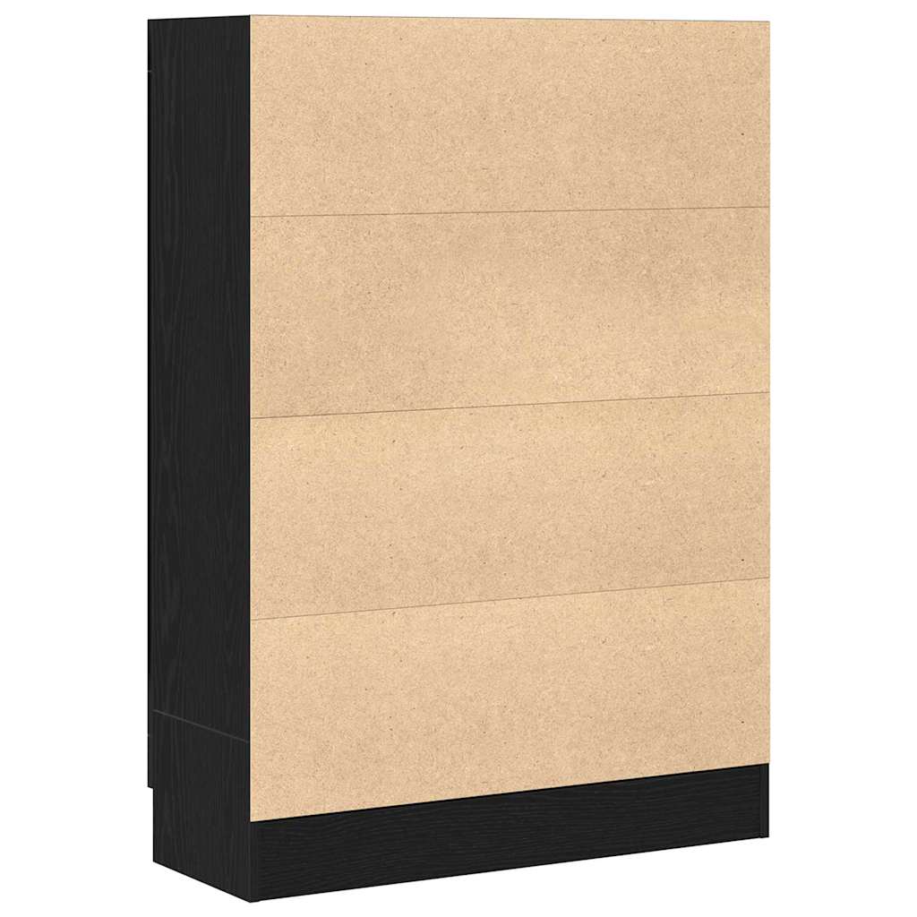 Grāmatu skapis melns ozolkoka 82.5 x 30.5 x 115 cm Inženierijas koksne