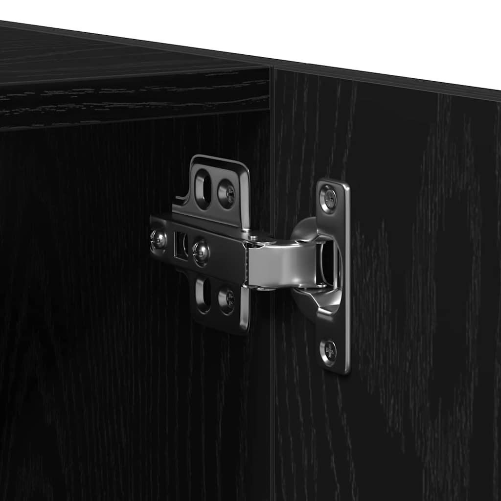 Bathroom Cabinet with Shelf Black Oak 30 x 30 x 130 cm