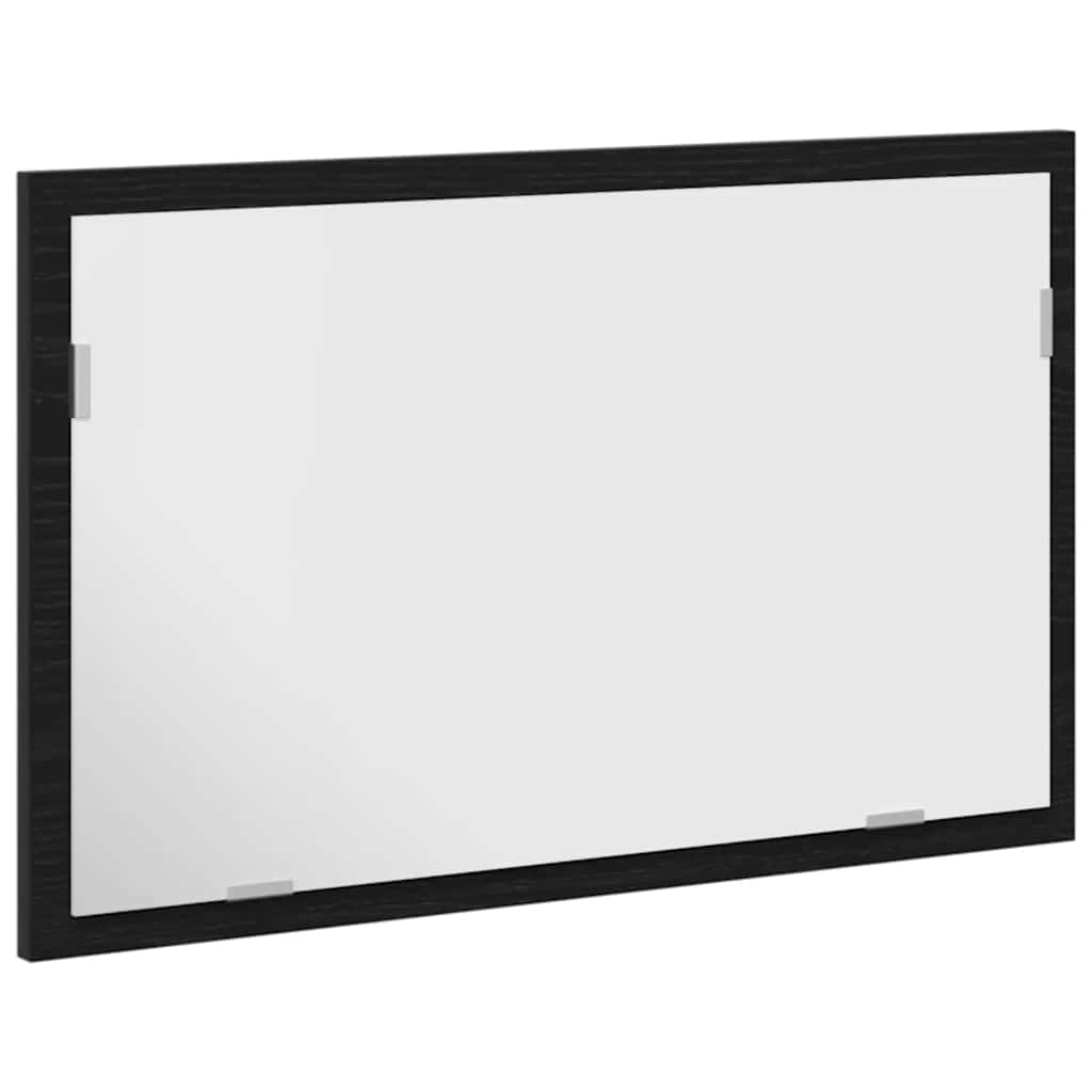Vonios veidrodis su LED lemputėmis, juodo ąžuolo spalvos, 60x8,5x37 cm