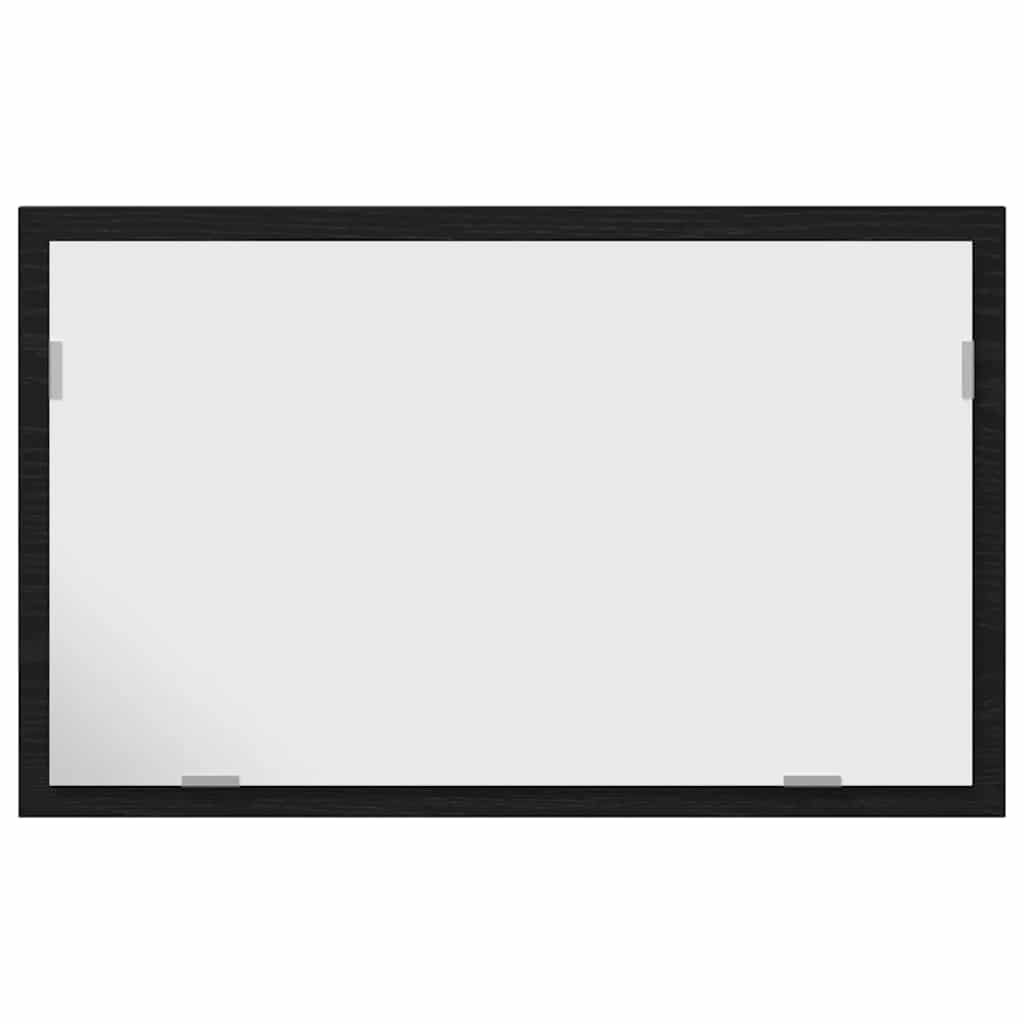 Vonios veidrodis su LED lemputėmis, juodo ąžuolo spalvos, 60x8,5x37 cm