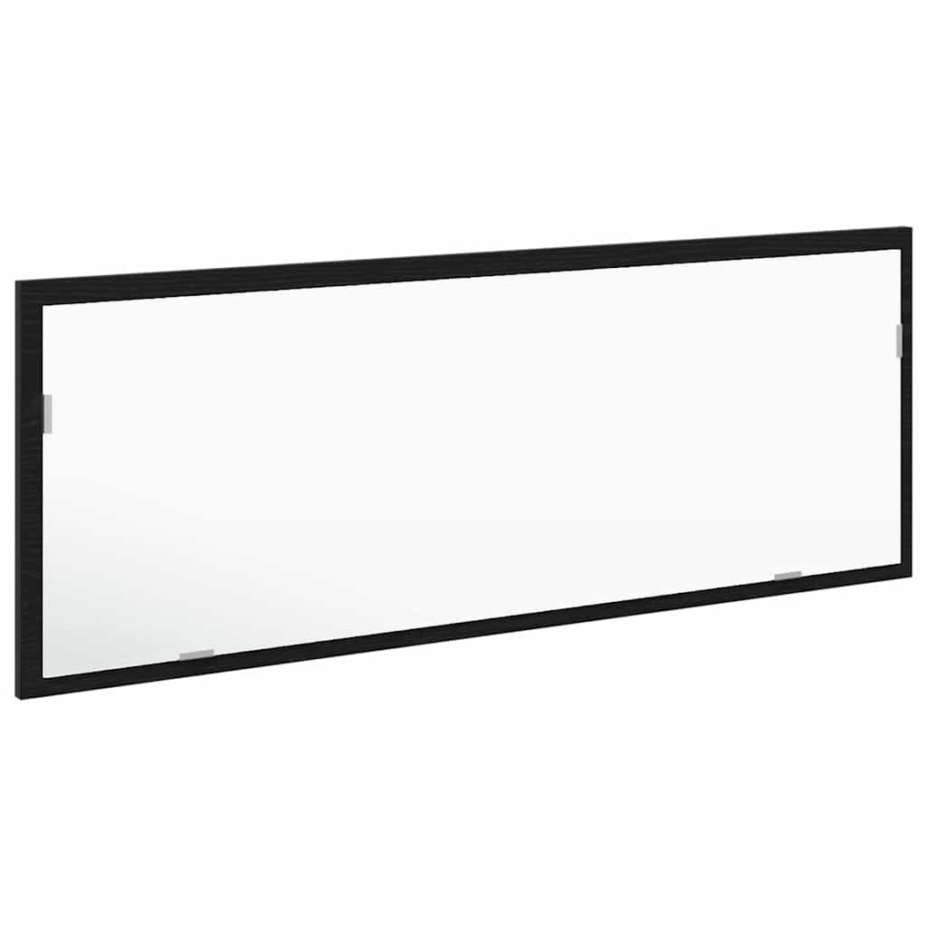 LED vonios veidrodis su saugykla juoda ąžuolo 100 x 8.5 x 37 cm