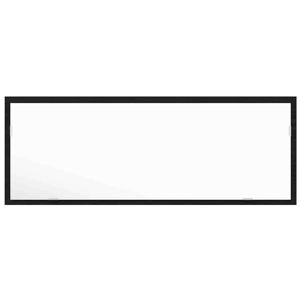 LED vonios veidrodis su saugykla juoda ąžuolo 100 x 8.5 x 37 cm