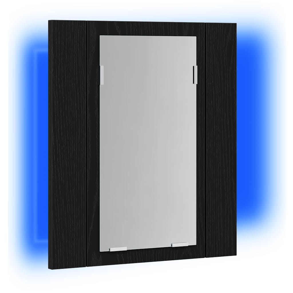 Vonios spintelė su LED apšvietimu, juodo ąžuolo spalvos, 40x12x45 cm, inžinerinė mediena