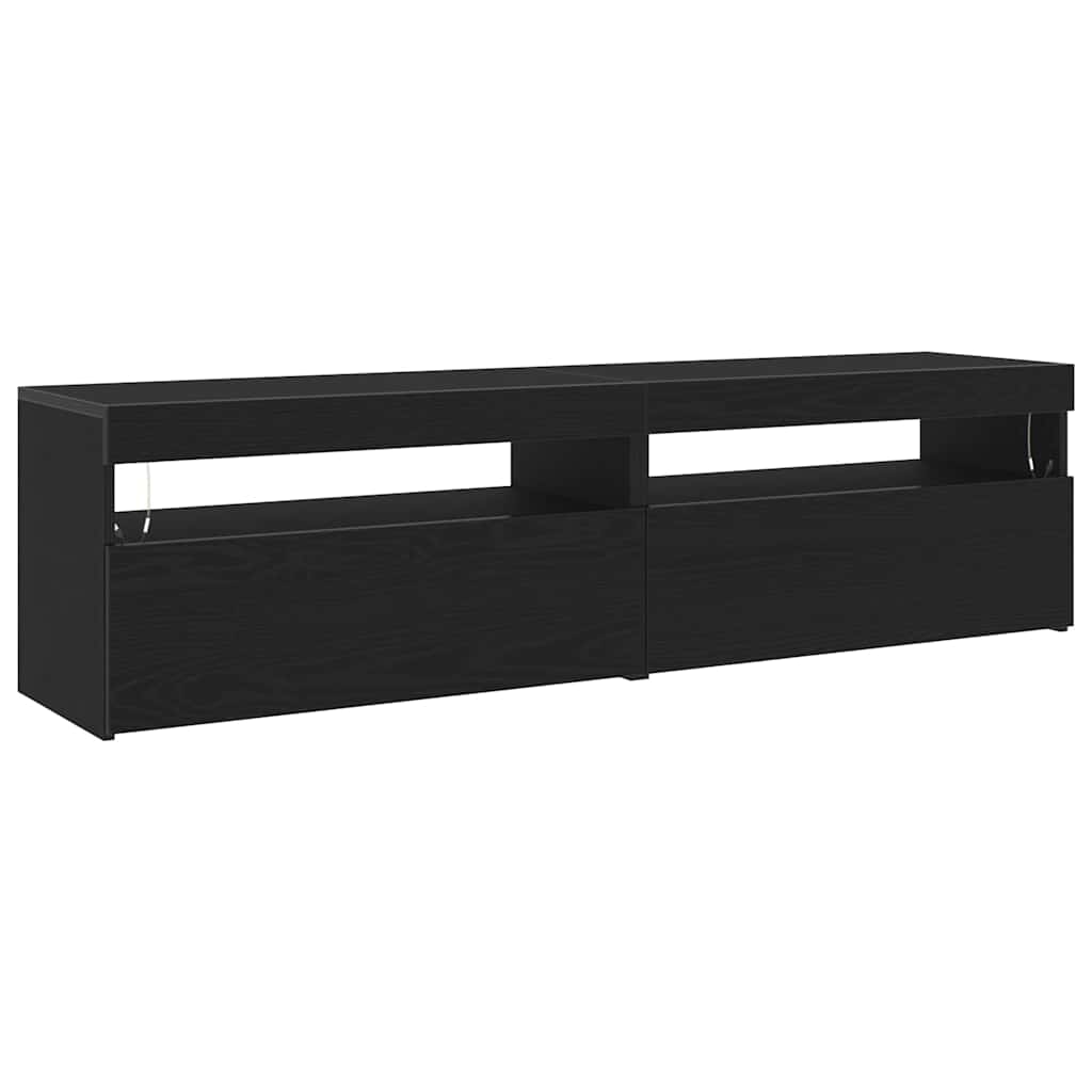 Televizoriaus spintelė 2 pcs Juodas ąžuolas 75 x 35 x 40 cm