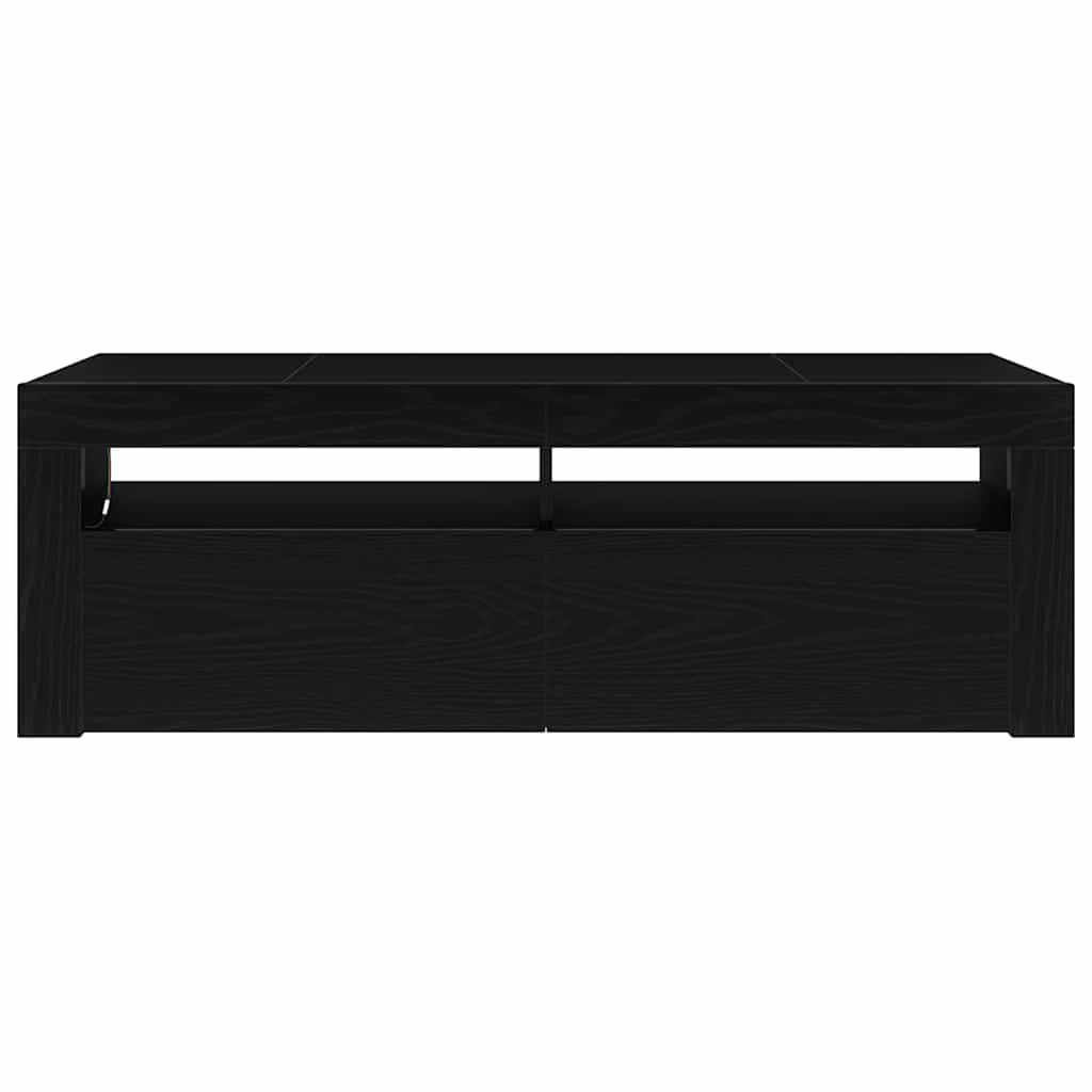 Televizora skapītis ar LED Melns ozols 120 x 35 x 40 cm