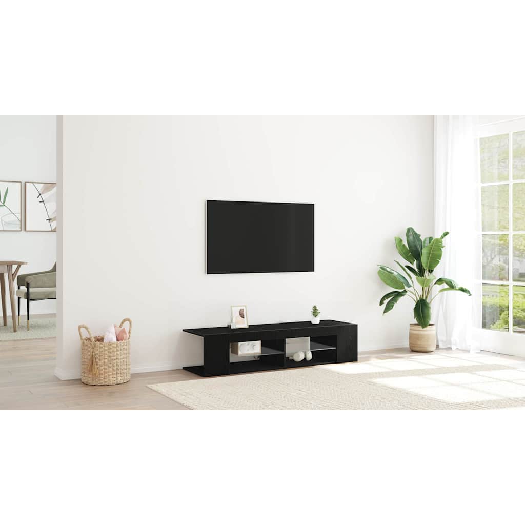 TV Cabinet Black Oak 135 x 39 x 30 cm