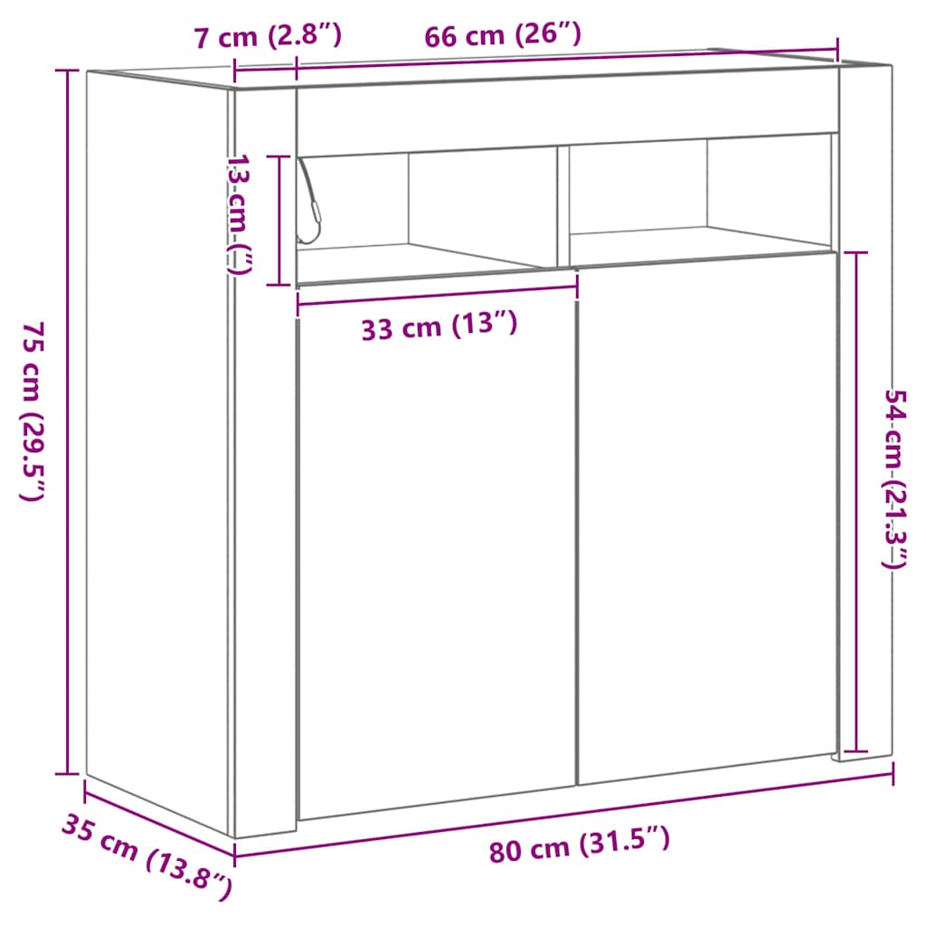 Console table Black 80 x 35 x 75 cm Engineered wood
