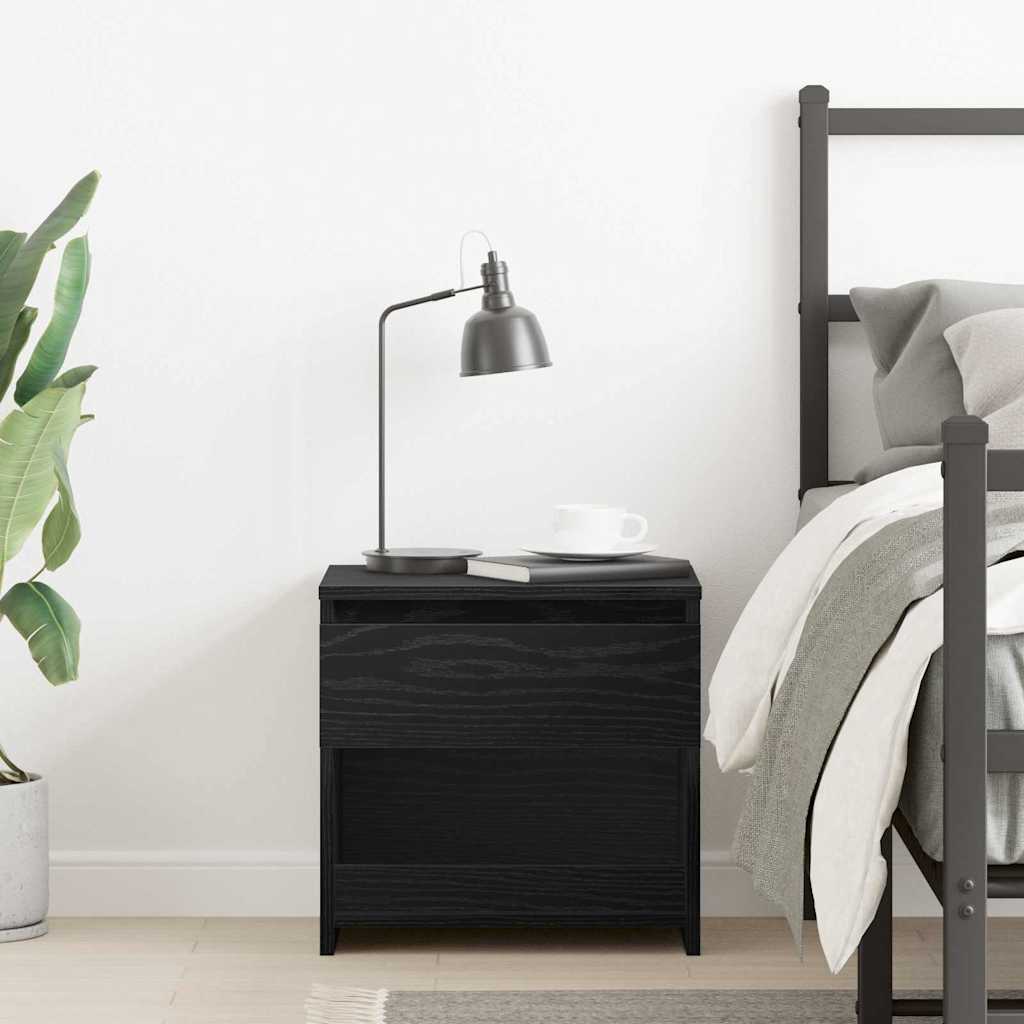 Nightstand with Drawer Black oak 40 x 30 x 39 cm