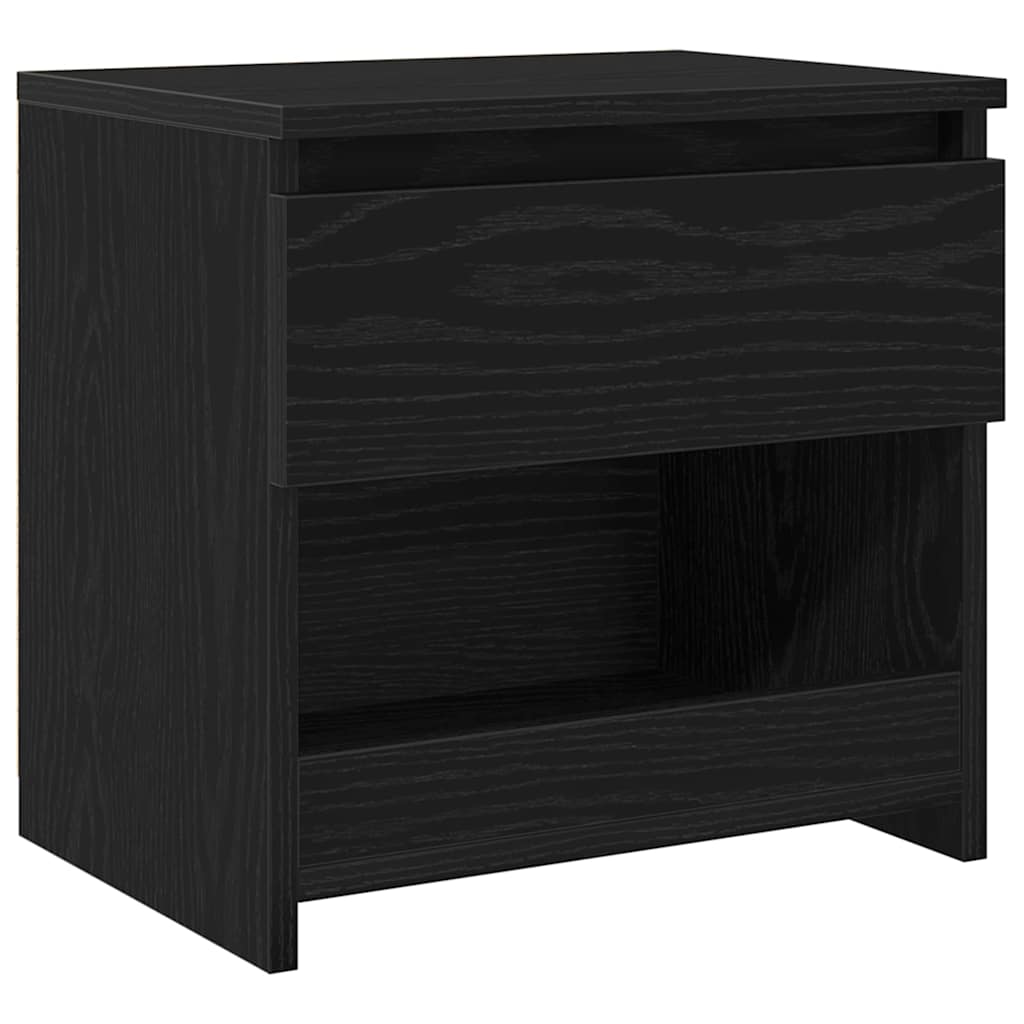 Nightstand with Drawer Black oak 40 x 30 x 39 cm