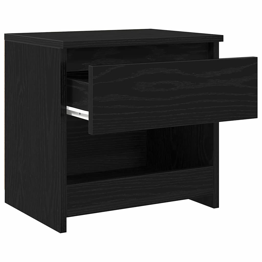 Nightstand with Drawer Black oak 40 x 30 x 39 cm