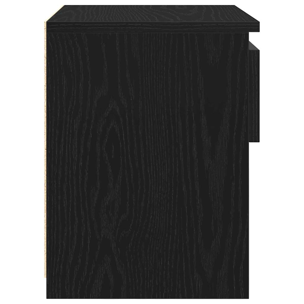 Nightstand with Drawer Black oak 40 x 30 x 39 cm