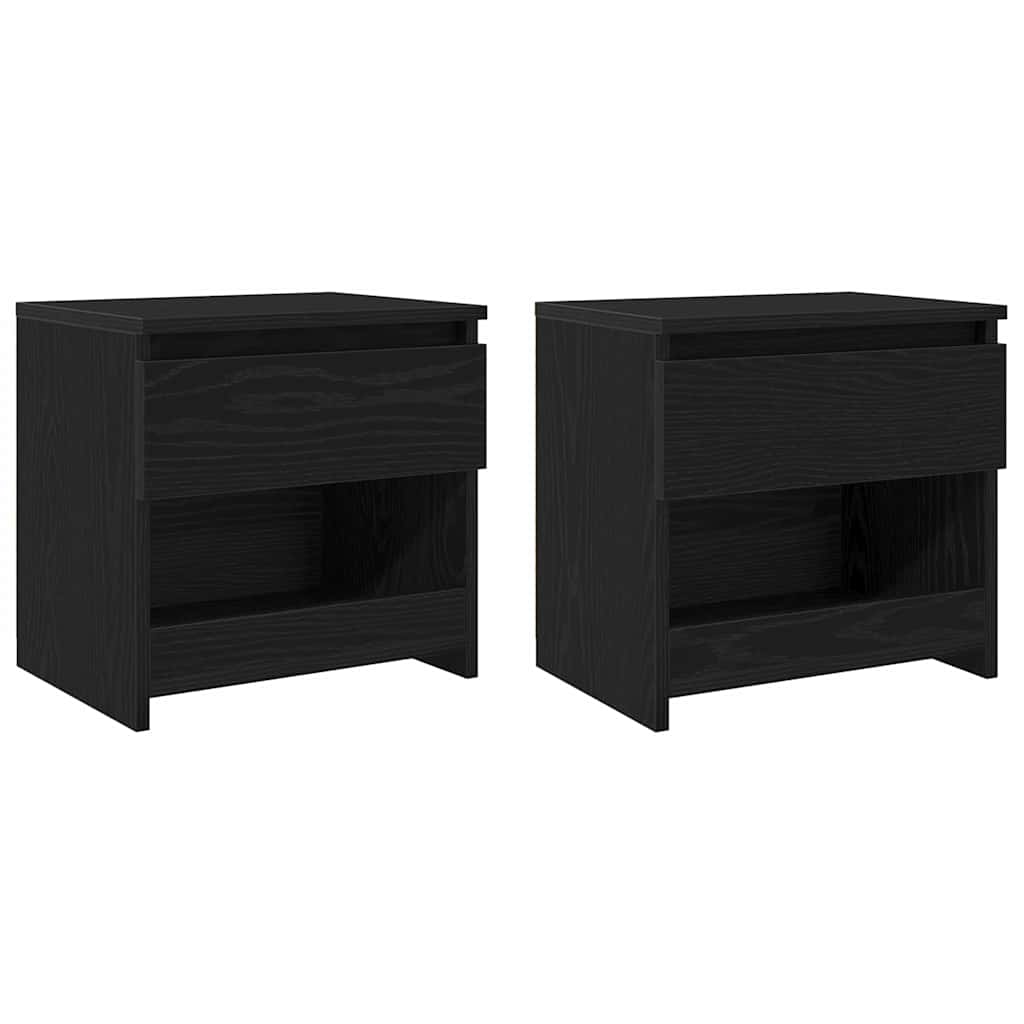 Nightstands 2 pcs Black oak 40 x 30 x 39 cm