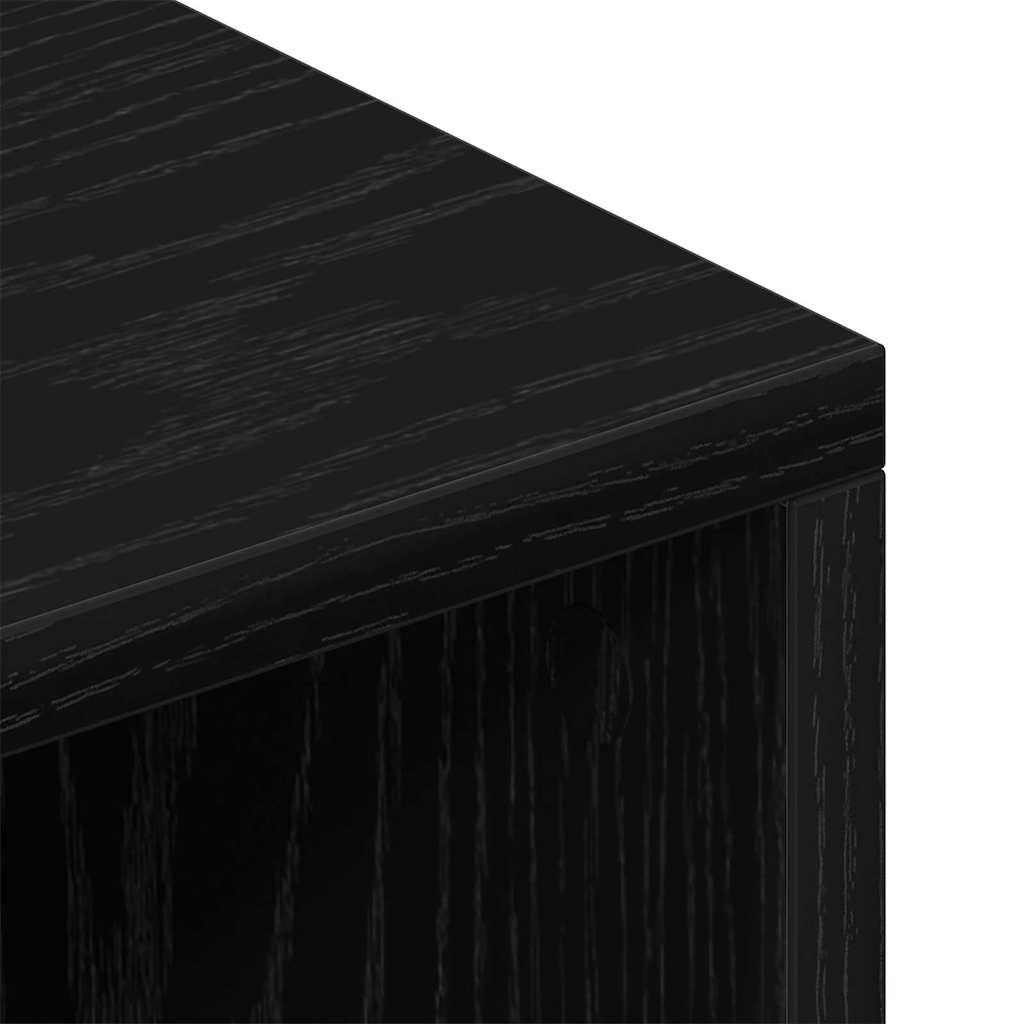 Juodasis ąžuolo televizoriaus kabinetas - 69.5x30x50 cm, pagamintas iš perdirbtos medienos