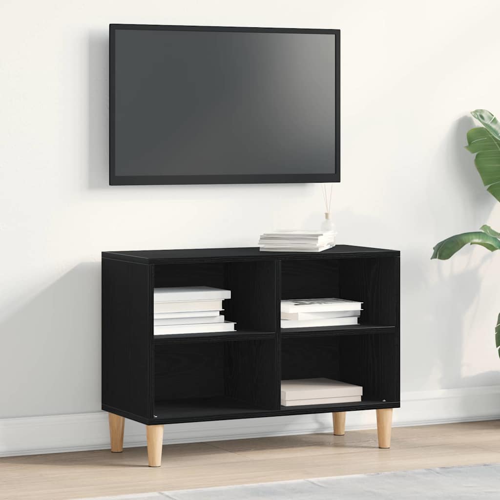 TV skapītis melns 69.5x30x50 cm inženierijas koks