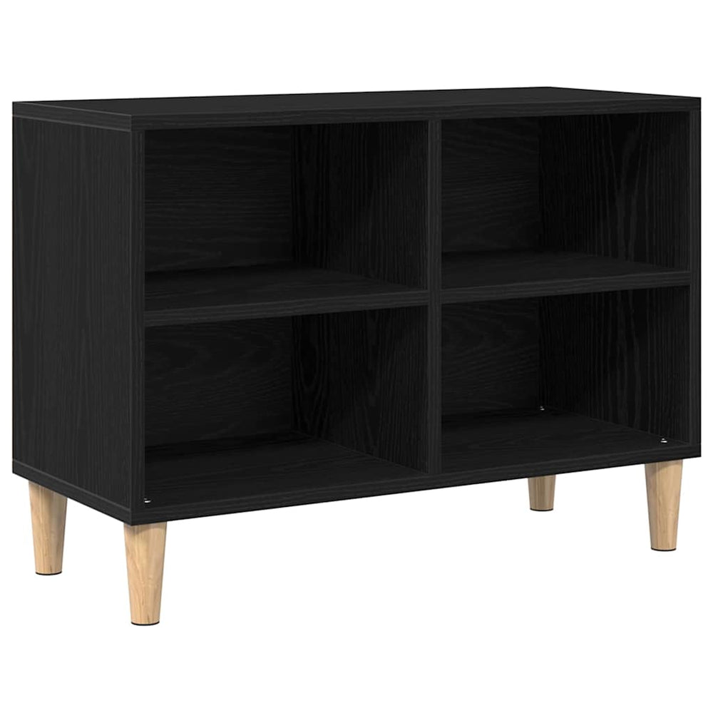 Juodasis ąžuolo televizoriaus kabinetas - 69.5x30x50 cm, pagamintas iš perdirbtos medienos