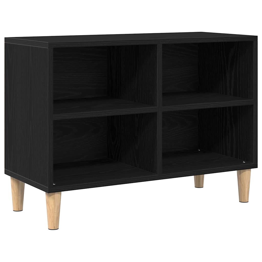 Juodasis ąžuolo televizoriaus kabinetas - 69.5x30x50 cm, pagamintas iš perdirbtos medienos