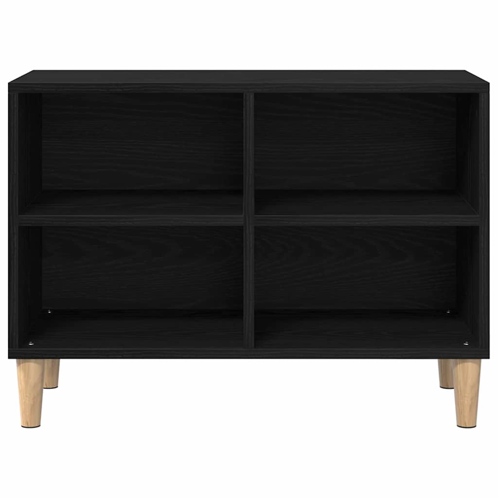 Juodasis ąžuolo televizoriaus kabinetas - 69.5x30x50 cm, pagamintas iš perdirbtos medienos